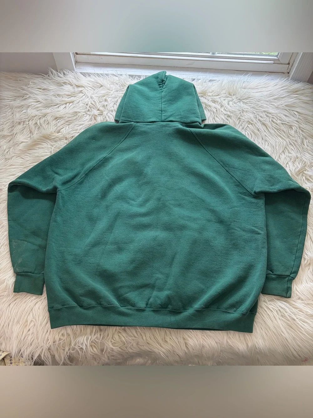 Vintage 90s Adidas Forest Green Heavy Weight Trefoil Embroidered Hoodie Size XL